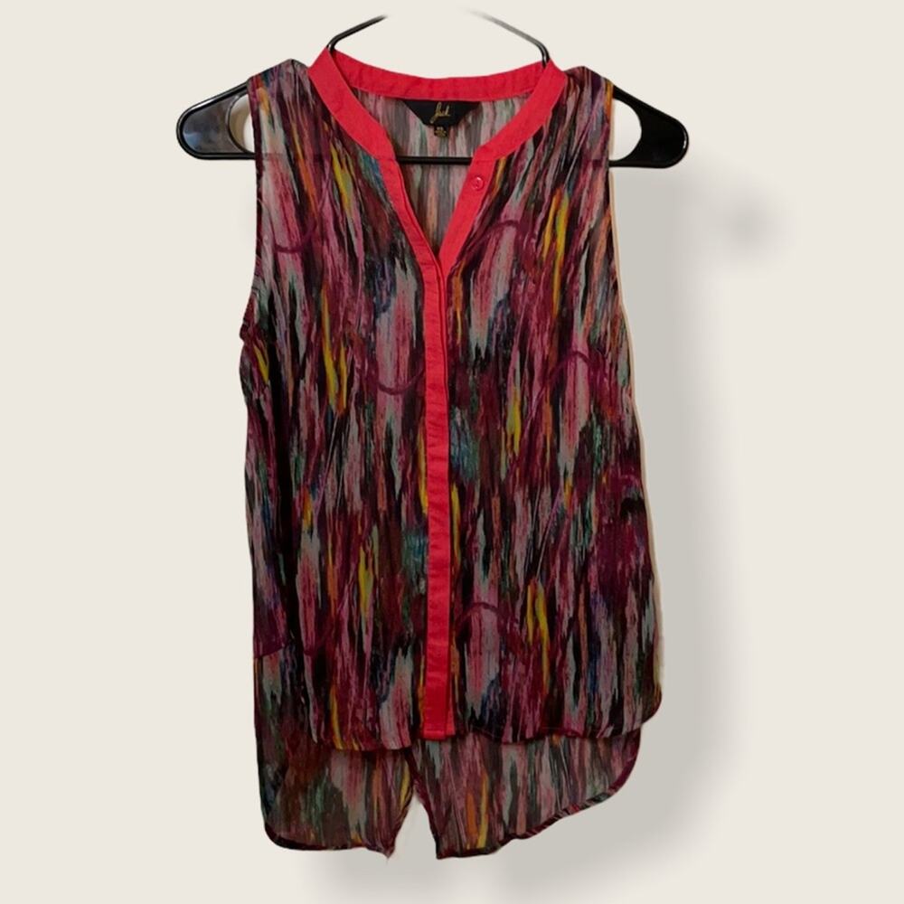 Jack Bb Dakota Manet Fiery Sleeveless Blouse Xs